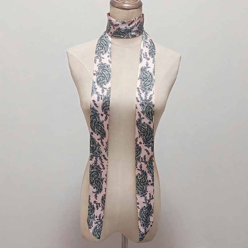 韓国版の細い細い長さの小さいスカーフの女性はバッグの取っ手を縛って春夏の秋のシフォンのプリントの小さいスカーフのマフラーを持ちます。|undefined