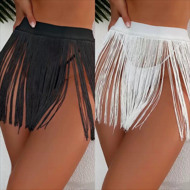 Amazon European and American Spring and Summer Beach Tassel Short Skirt Swimwear Bikini Dress Seaside Holiday Beach Dress Women