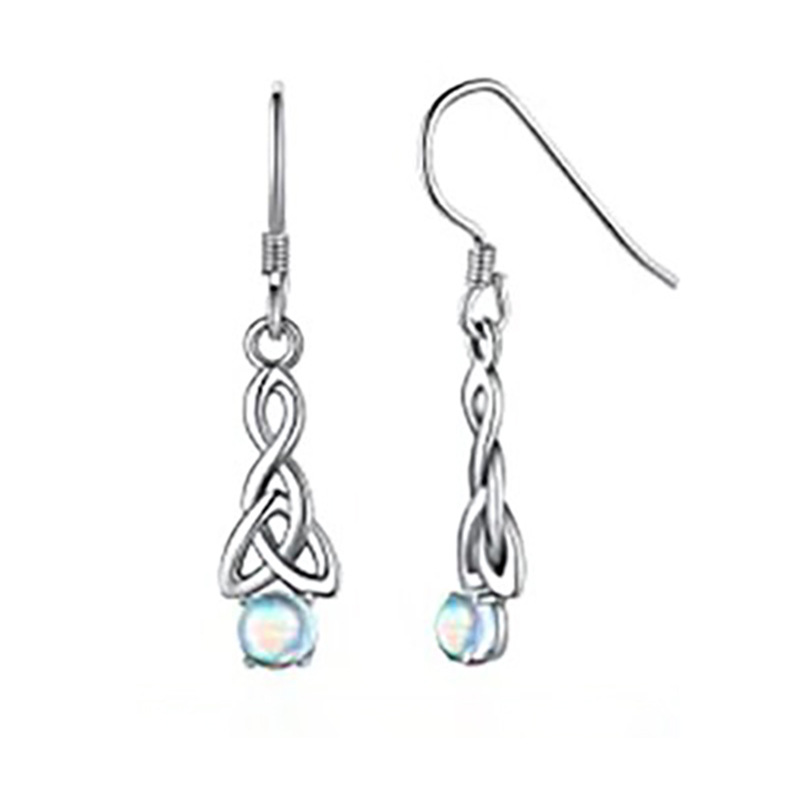 Moonlight Stone Necklace Set With Triangle Twisted Earrings_voghion.com