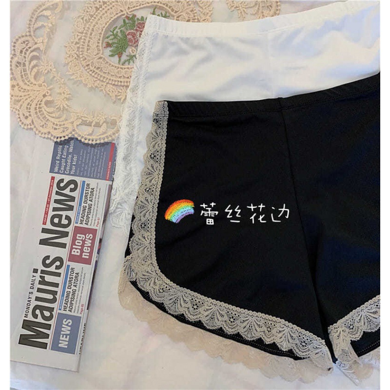 Summer Safety Net Lace Briefs with No Slip Edge, Court Style Waist Cincher and Flat Shoes for Women