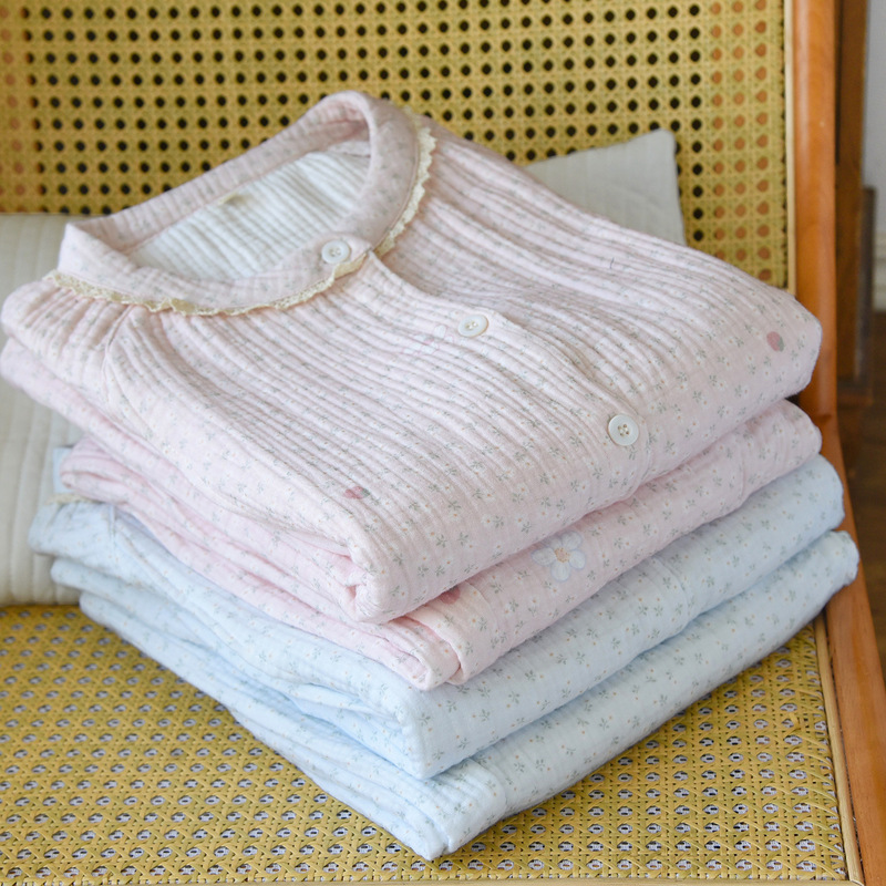 2026 New Style Pure Cotton Four-Layer Gauze Maternity Pajamas Set for Breastfeeding, Suitable for Spring, Autumn, and Winter, All-Cotton Postpartum Loungewear 2026 New Style Pure Cotton Four-Layer Gauze Maternity Pajamas Set for Breastfeeding, Suitable for Spring, Autumn, and Winter, All-Cotton Postpartum Loungewear