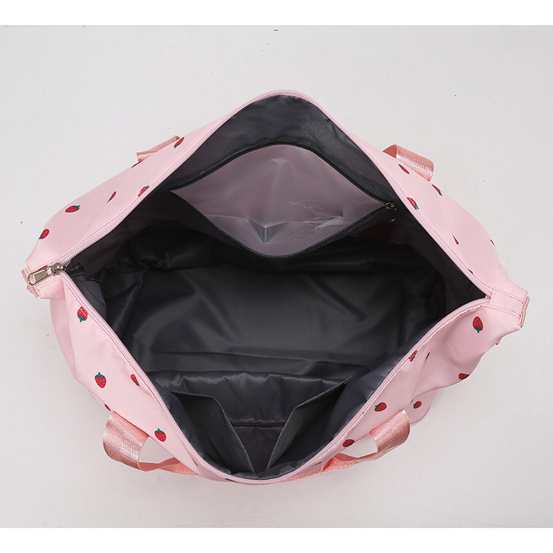 Nueva fresa pequeña, fresca, gran capacidad, expansión telescópica, bolsa de viaje, deporte de natación, bolsa de fitness, bolsa de almacenamiento para estudiantes