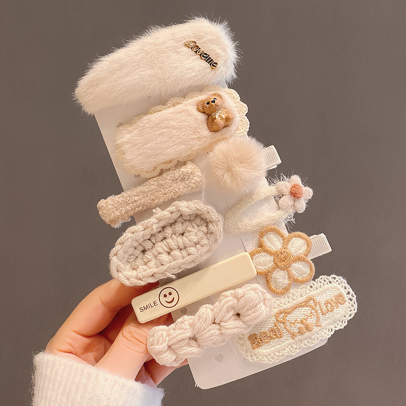 Celebridades de Internet 2022 nueva horquilla de felpa lateral femenina clip tocado flequillo lindo clip lateral japonés clip lateral