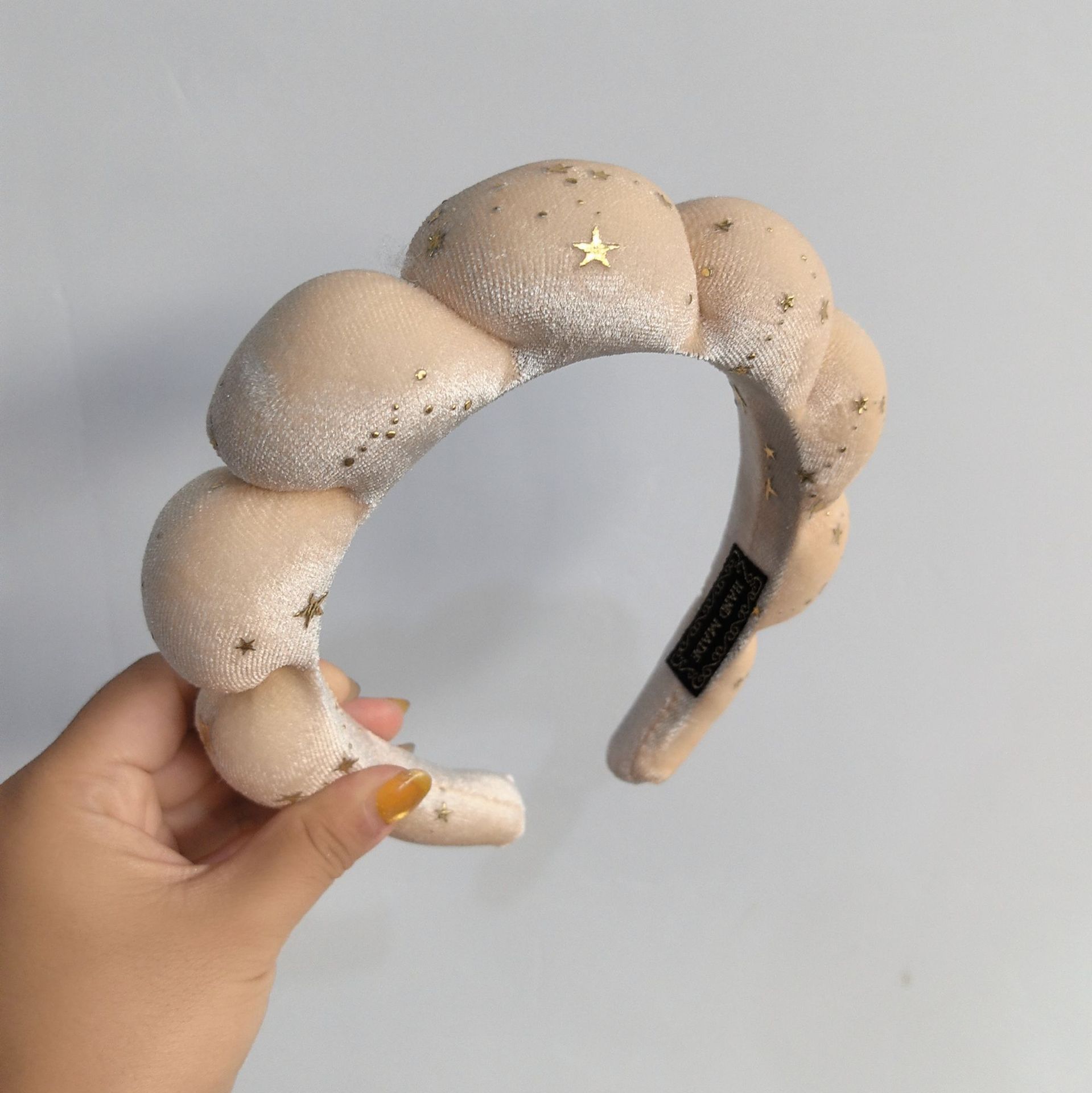 Diadema de Esponja tipo Nube de Tela para Lavado de Cara
