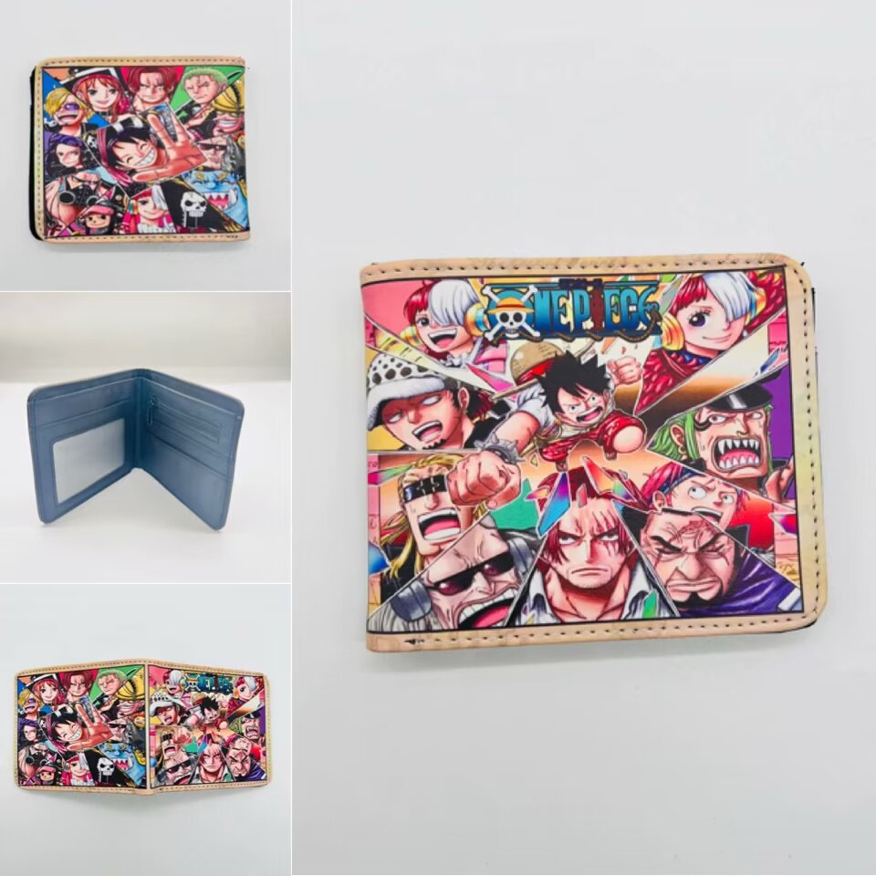 One Piece One Piece Cartera de dibujos animados japoneses Luffy Choba Solon plegable estudiantes PU cartera de cuero corta