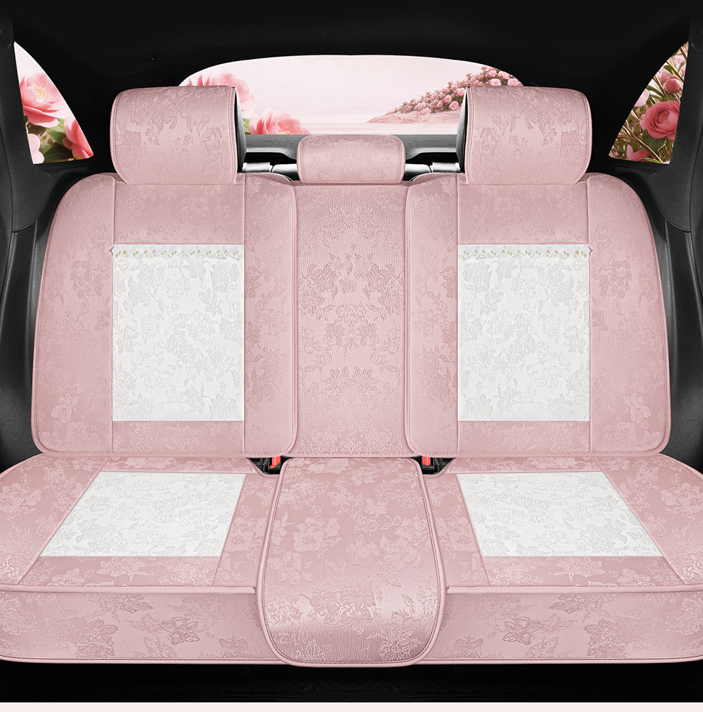 2026 New Model Ancient Style Camellia Jacquard Embossed Lace All-Season Car Seat Cushions Wholesale Cross-Border Export