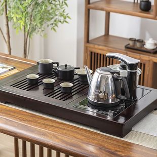 Complete Set of Household Fully Automatic Tea Set Tea Tray Solid Wood Tea Table Integrated Purple Sand Simple Kung Fu Living Room Teapot