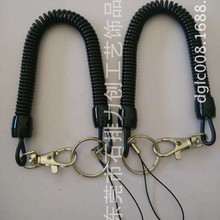 厂家批发PU弹簧绳钥匙扣多功能防盗收缩失手绳钥匙链弹簧手机绳