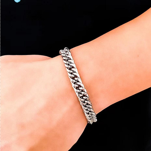 Korean style trendy men's chain hiphop hip-hop double row bracelets for women, couples, minimalist personalized student cool style accessories