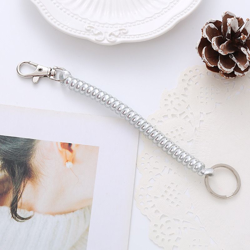 Modern Simple Retractable Phone Cord Key Chain Spring Mobile Phone Chain Plastic Key Chain Tool Pendant Rope