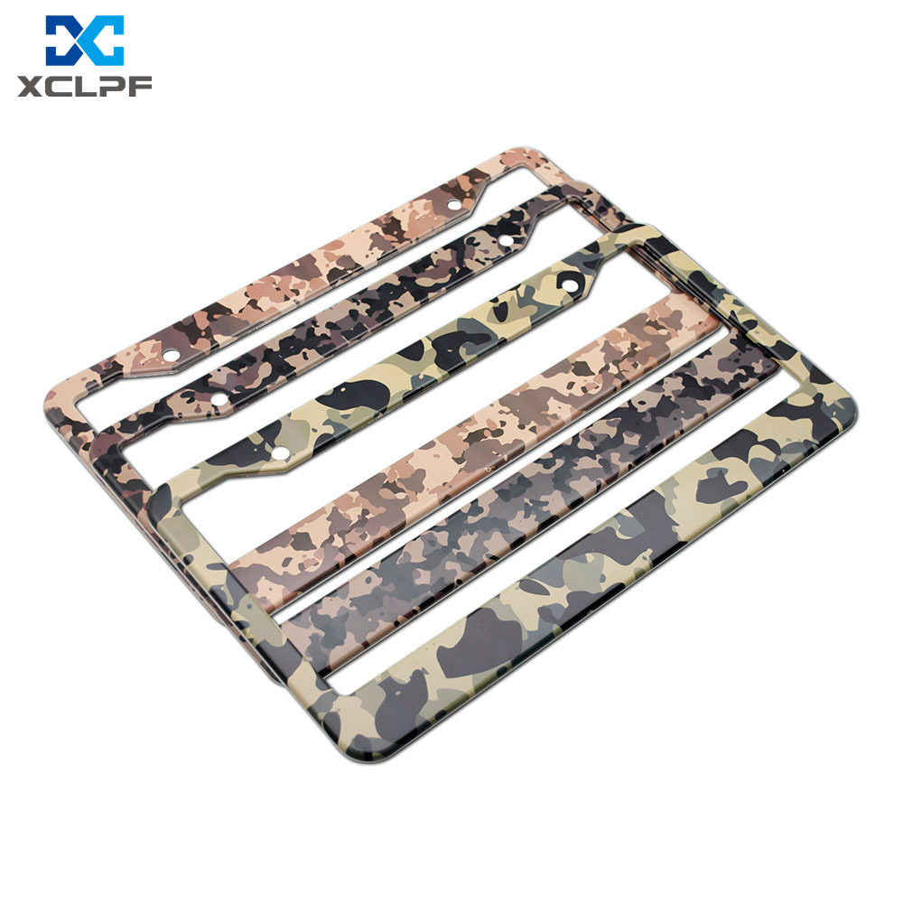 跨境新款美規復古向日葵鋁合金汽車牌照框美國萬聖節迷彩車牌架