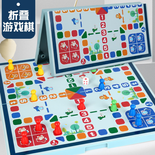 Five-in-a-Row Folding Board Game 0.33 Children's Educational Student Board Game Folding Checkers Flying Chess Go Toy