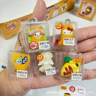跨境新品 潮玩盲盒三丽O天妇炸虾食玩餐盒凯蒂猫玩具挂件手办摆件