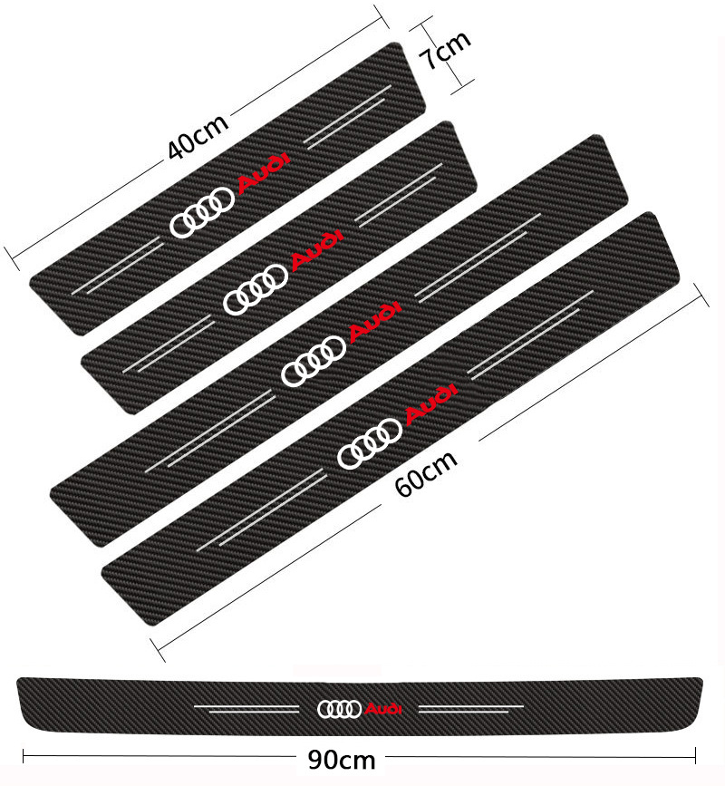 Patrón de fibra de carbono alféizar de la puerta del coche anti-banda de rodadura anti-arañazos puerta del coche pedal protector puerta decorativa alféizar pegatina image 6