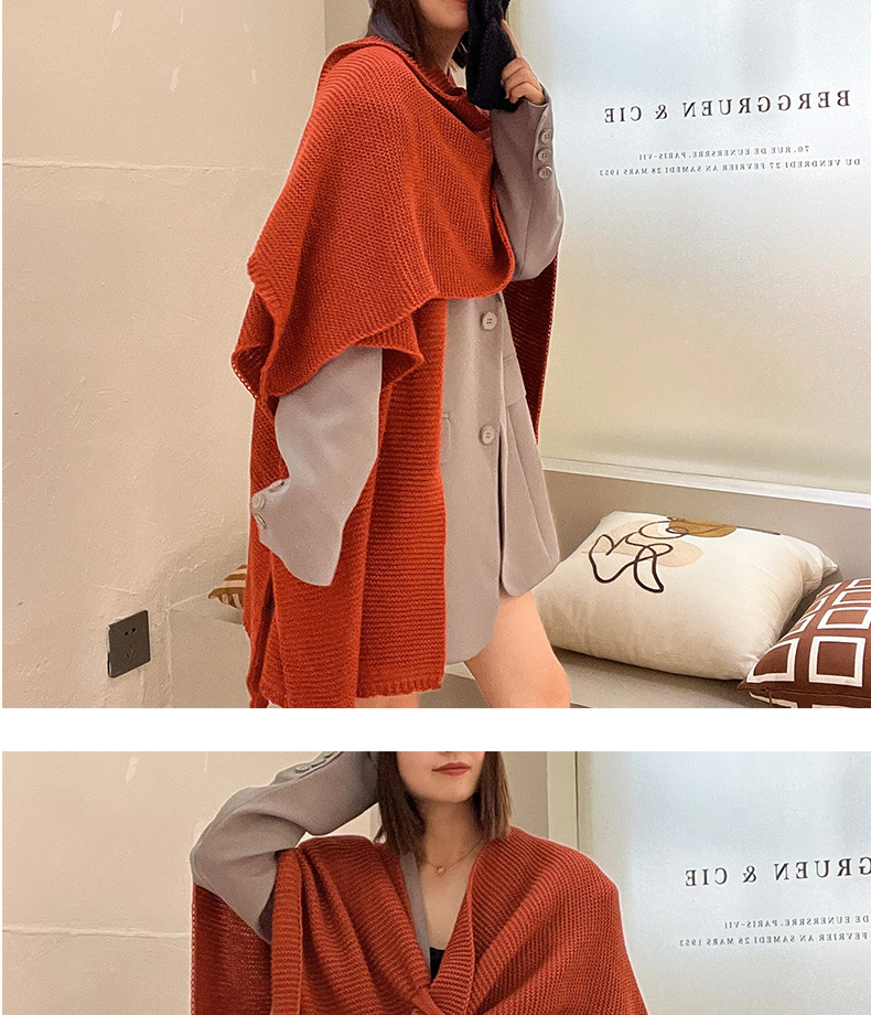 Women's Gender Elegant, Retro Style Women's Elegant Retro Solid Color Imitation Cashmere Shawl