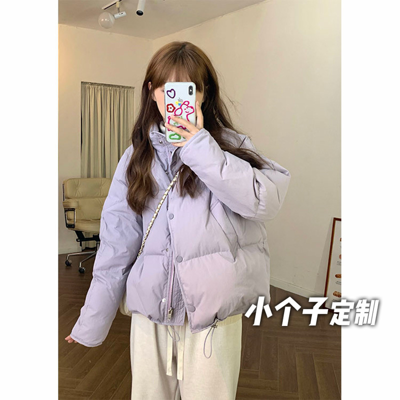 150 짧은 남성 다운 재킷 수직 칼라 여성용 겨울 짧은 면화 코트 경량 디자인 빵 세트 재킷