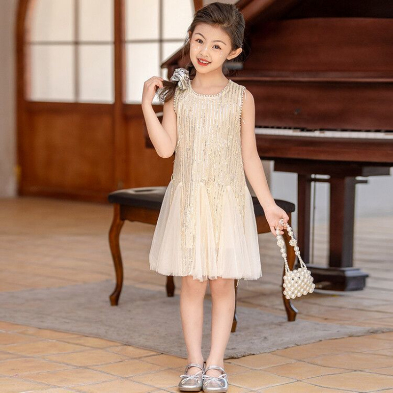 女童连衣裙2025夏季新款公主裙背心裙儿童装洋气裙子女大童礼服裙|undefined