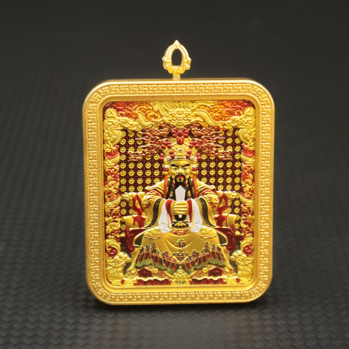 五爺雙面唐卡五台山手繪吊墜十二生肖守護神文殊千手觀音項鏈挂件