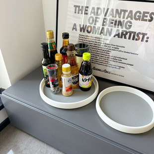 Household Kitchen Condiment Rotating Tray Cabinet Countertop Multifunctional Storage Tray Cosmetic Storage Box