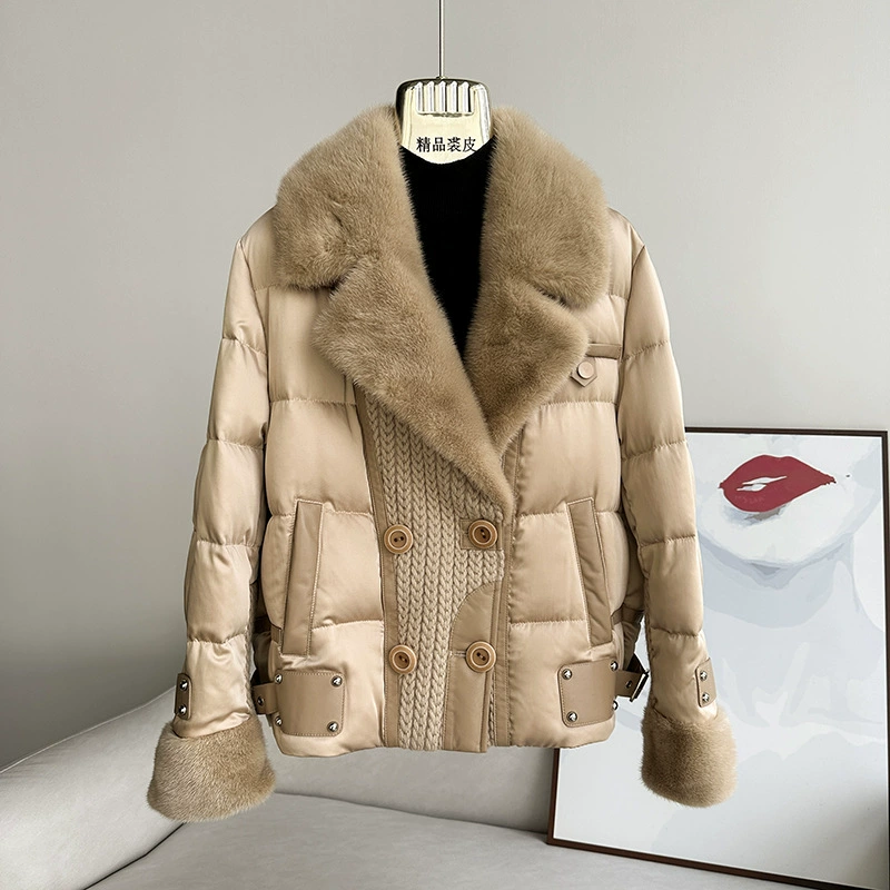 Winter silk lightweight down jacket, goose down