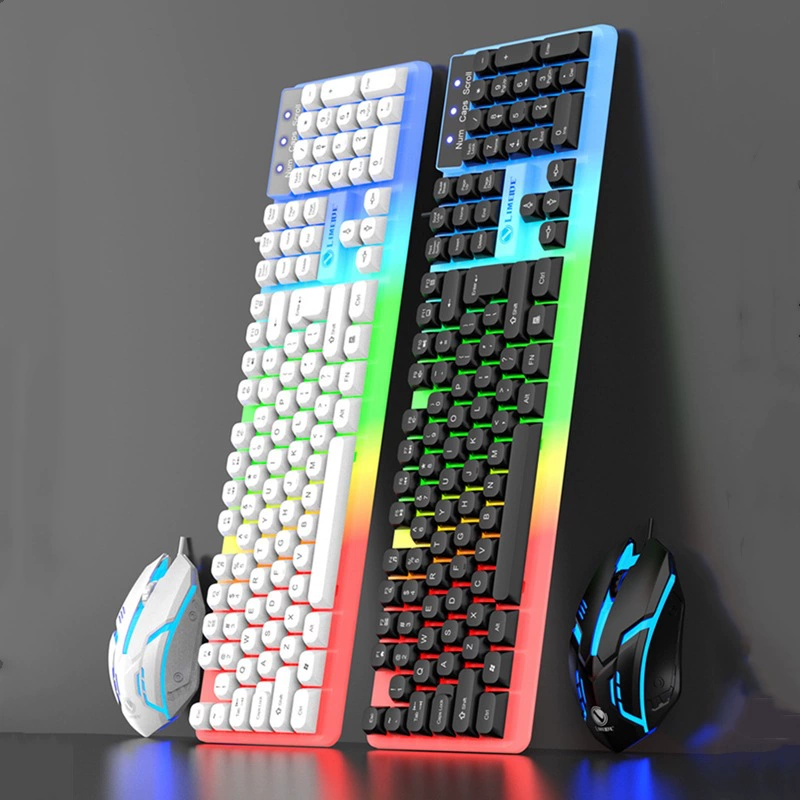 Силовой магний GTX350 красочный светящийся usb интерфейс проводная клавиатура набор мыши настольный ноутбук клавиатура мышь оптовая продажа