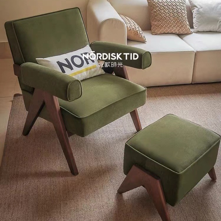 Qiji style single sofa chair chandigar high back chair Nordic Retro B & B designer armrest leisure chair