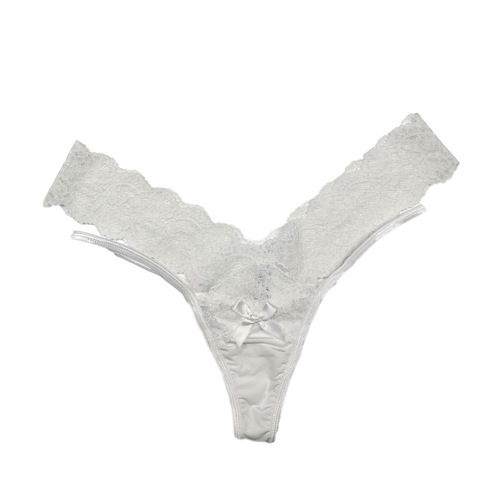 European and American hollow cross lace strap panties for women low-waisted sexy breathable cotton crotch lifting triangle T-pants