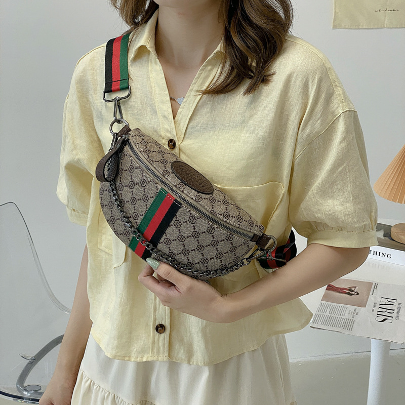 고지네 조개가방 넓은 어깨끈 크로스백 가슴가방 노화 고급감 허리가방 2025