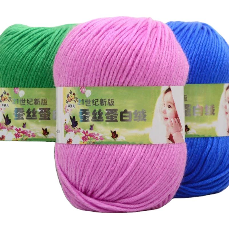 Детский молочный хлопок, шерсть, шелк, протеин, детский вязаный шарф среднего размера, вязаный крючком флис