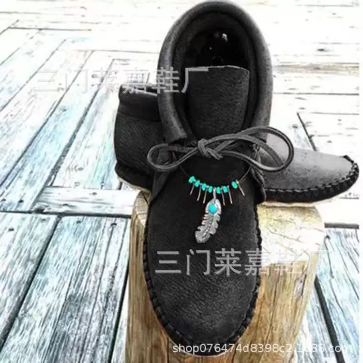 Внешняя торговля Новые 2021 европейские и американские досуг ретро декоративные подвесные одиночные сапоги новые женские туфли 40-43 Большие размеры короткие сапоги для женщин