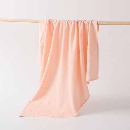 Newborn baby double-layer gauze bath towel pure cotton absorbent thin baby and child large towel quilt blanket does not deform