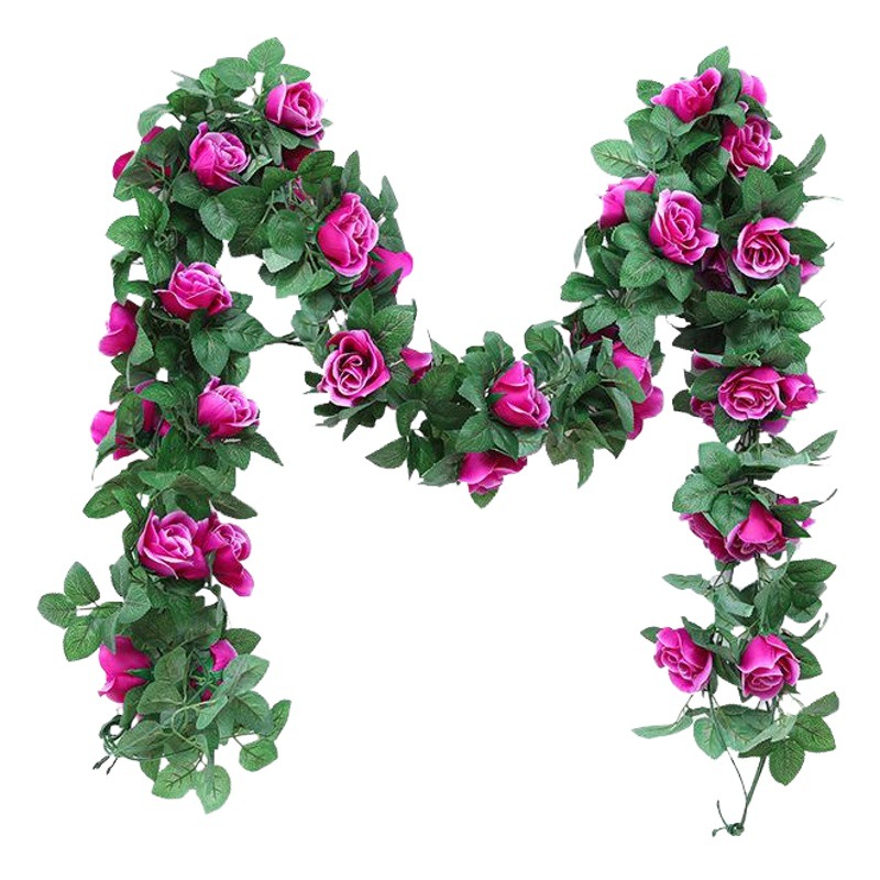Artificial Rosa ratán flor artificial Vid ático aire acondicionado que cubre el tubo de agua sinuoso decoración del techo Flor de vid al por mayor