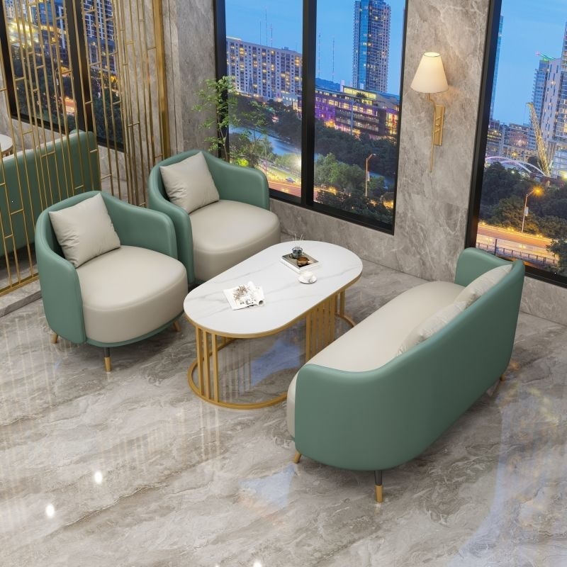 High-end negotiation table and chair set, office sofa, hotel and mall lounge area reception sofa, coffee table set, reception chair