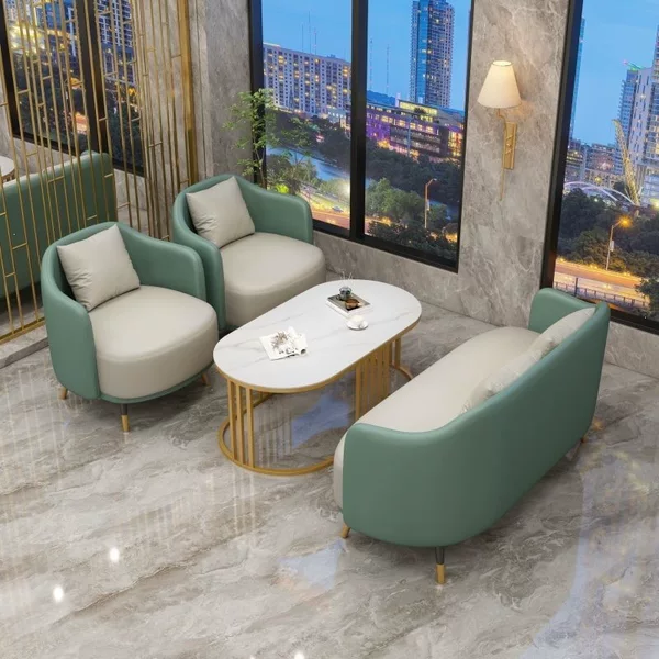 High-end negotiation table and chair set, office sofa, hotel and mall lounge area reception sofa, coffee table set, reception chair