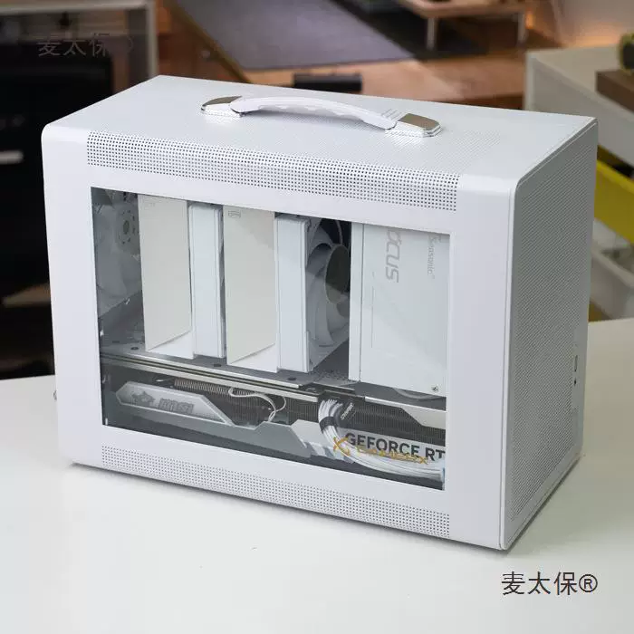 Неизвестный плеер P60 белая портативная материнская плата mATX, мини-корпус для настольного ПК с двухбашенной воздушной системой охлаждения, Leide Co., Ltd.