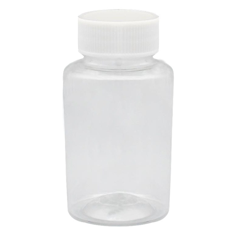 50ml botella de plástico transparente con tapa al por mayor sub-botella de embalaje líquido botella de poliéster de Boca Grande botella pequeña
