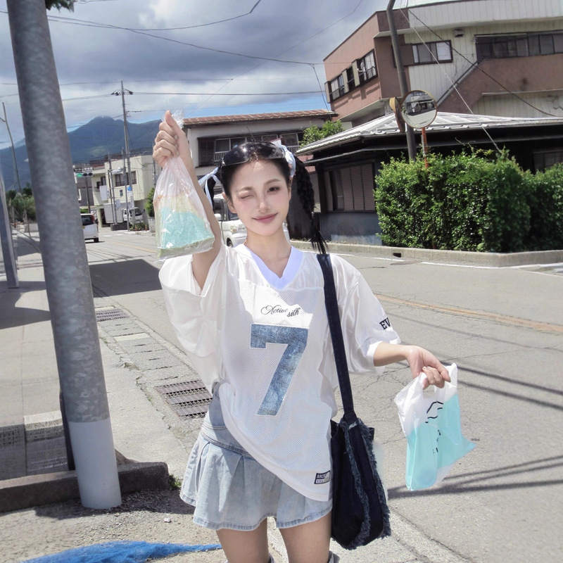 10 Colors! 2000Archives Jersey Short-Sleeved T-Shirt Loose Oversize Sports Casual American Top