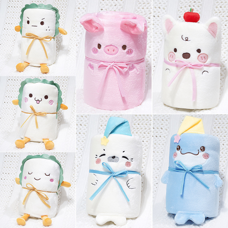 卡通小毯子办公室午睡薄款毛毯空调毯宿舍单人沙发用教室午休卷毯