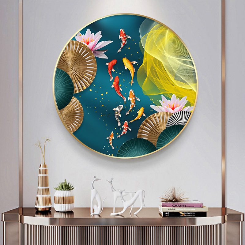 Nueve peces cuadros redondos porche pinturas decorativas lujosas pasillo fantasía pasillo comedor pinturas colgadas fondo de sofá sala de estar