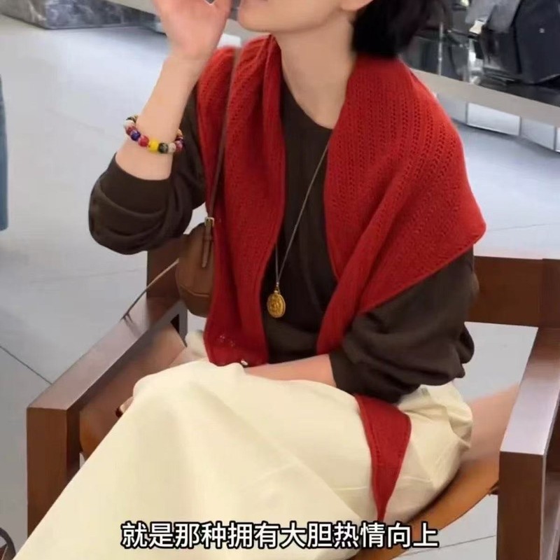 韩系羊毛三角巾纯色叠穿洋气显瘦披肩时尚极简风气质围脖女|undefined