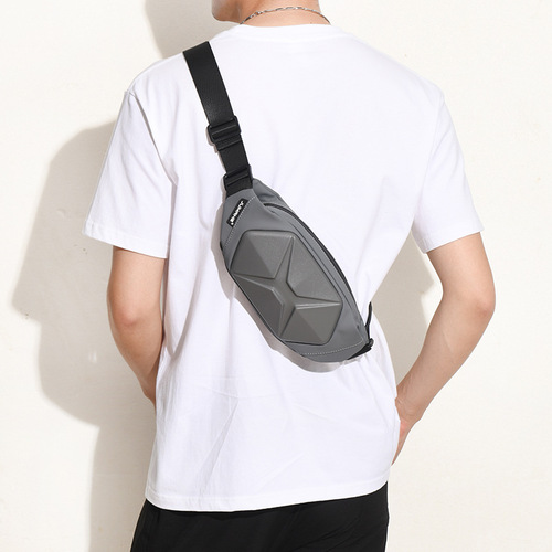  New Hard Shell Motorcycle Trendy Chest Bag Messenger Bag Men’s Sports Bag Casual Waist Bag Men’s Backpack Batch
