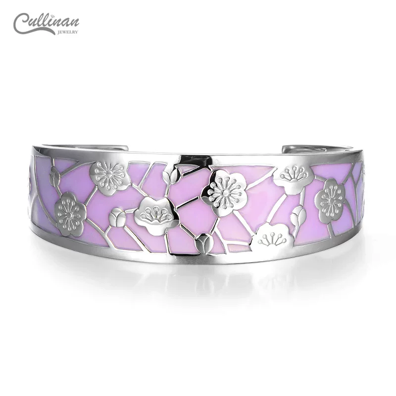 Silver bracelet, accessory, enamel, silver 999 sample, high-quality style