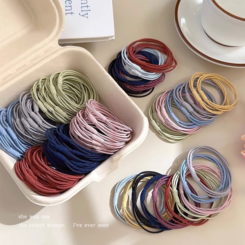 Cuerda de pelo de color dopamina banda de goma lazo de pelo cuerda de pelo niñas banda de Pelo elástico de alta gama accesorios para el cabello cubierta de cuero duradera