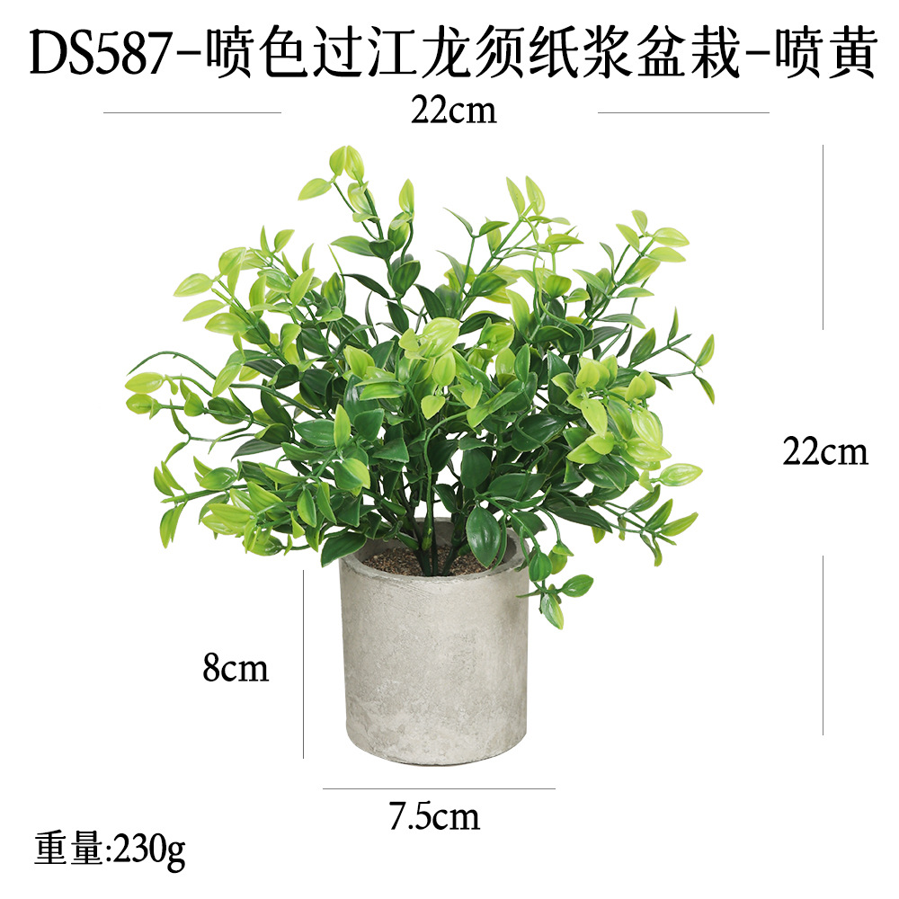 Más de 240 combinaciones populares de macetas con plantas verdes artificiales, decoraciones para el hogar, flores artificiales, bonsáis cilíndricos de pulpa de papel.
