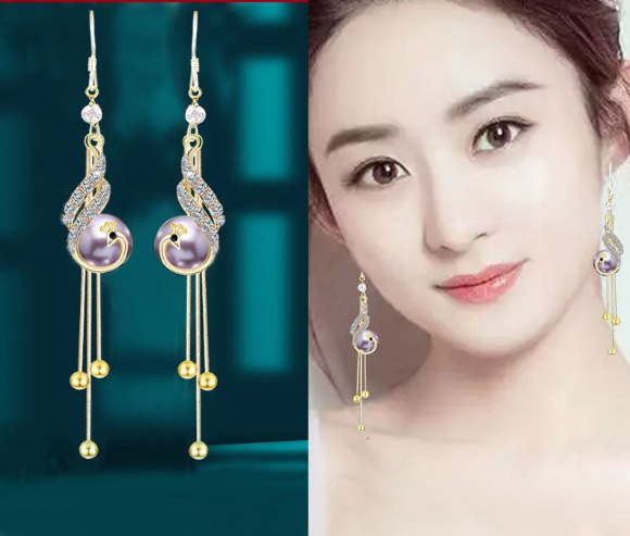 Nuevo estilo Opalo borla pendientes de las mujeres de alto grado elegante pendientes largos de moda todo partido en línea rojo moda pendientes de gancho image 60