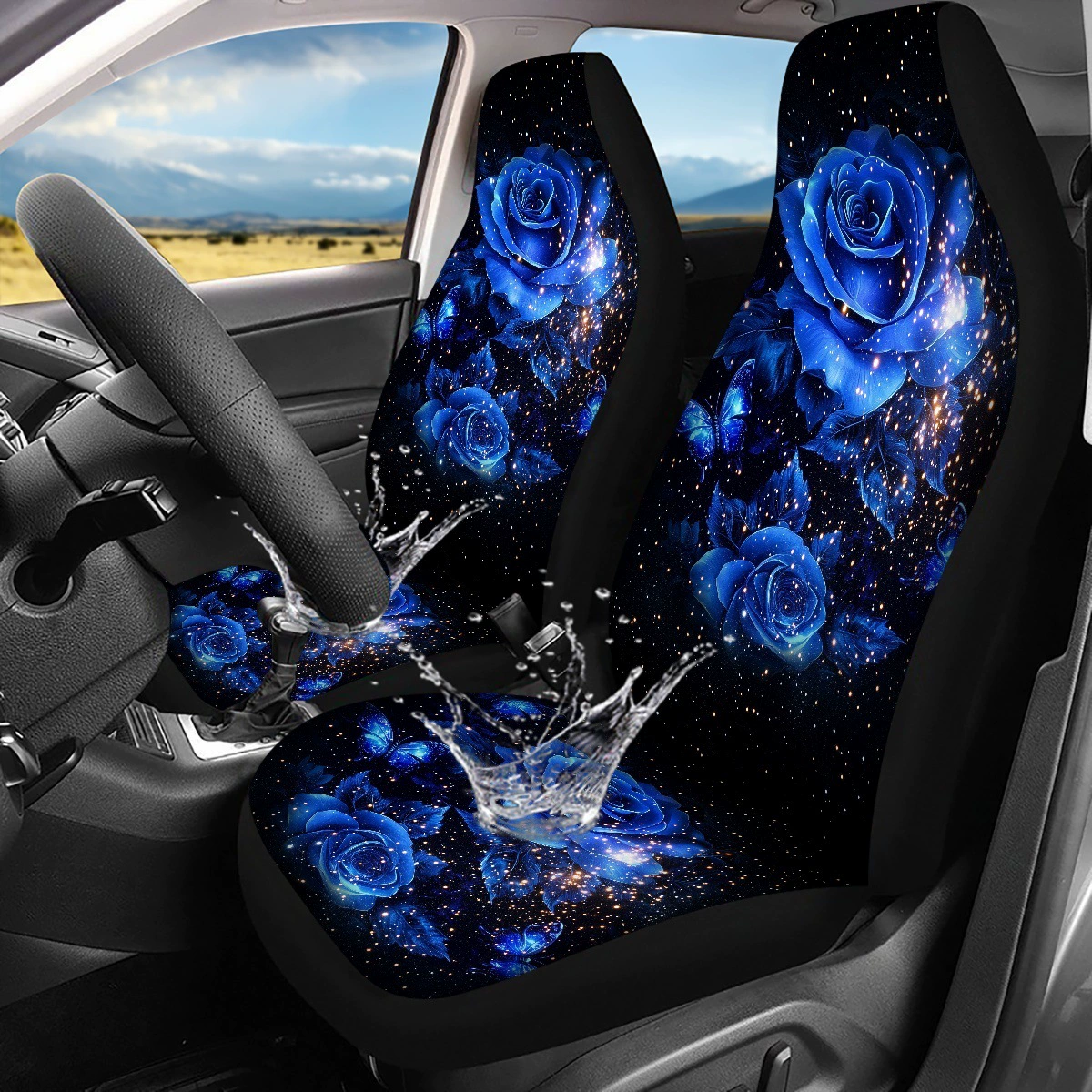 Европейский и американский чехол на переднее сиденье нового автомобиля с цветком розы, легко снимается и моется, подходит для всех сезонов, чехол на сиденье автомобиля, цельный, минимальный заказ