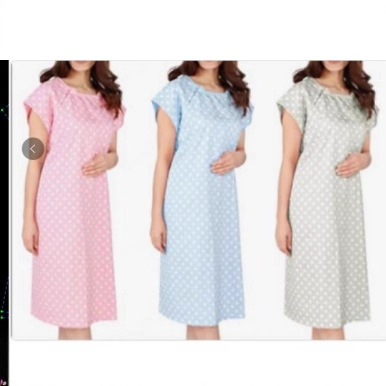 European and American Maternity Dress, Summer Nursing Dress, Small Floral Polka Dot One-Piece Dress, Cotton Comfortable Maternity Dress