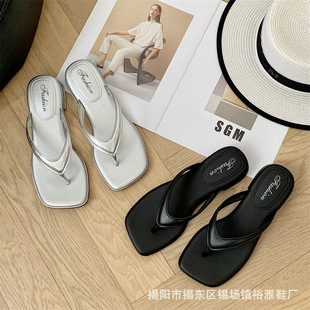 Internet Infrared Wear Slippers Women's Summer New Arrival Fashionable All-Match Flat Thong Low Heel Beach Sandals Ins Simple Trendy