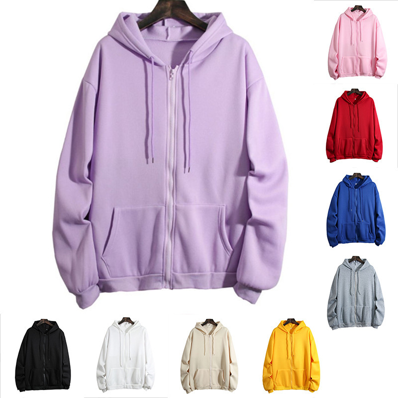 Cross-border Amazon Europe and the United States loose hooded sweater women's autumn and winter large size zipper cardigan jacket wholesale foreign trade
