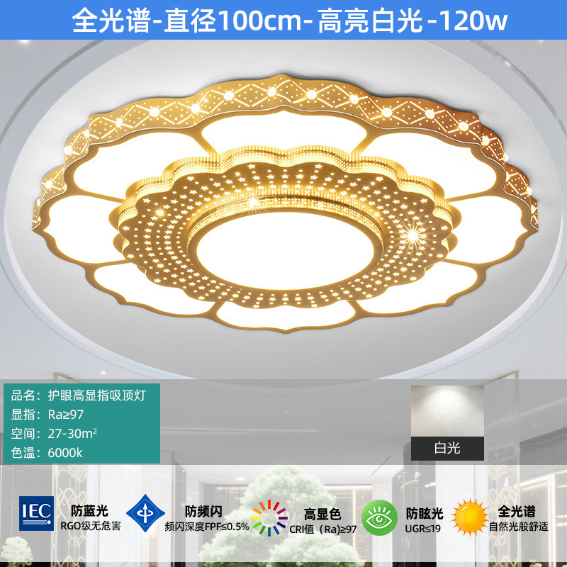 ゴールデンヘッドライトフルスペクトル2025新しいリビングルームランプ雰囲気ラウンドモダンシンプルled 1.5mロータスランプ|undefined